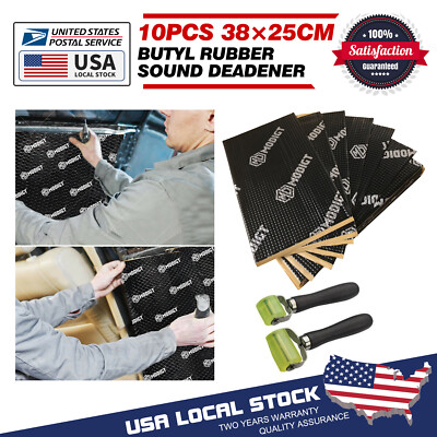 BLACK SOUND DEADENING PROOFING CAMPER CAR BUTYL MAT METAL AUDIO PANEL 10.22sqft