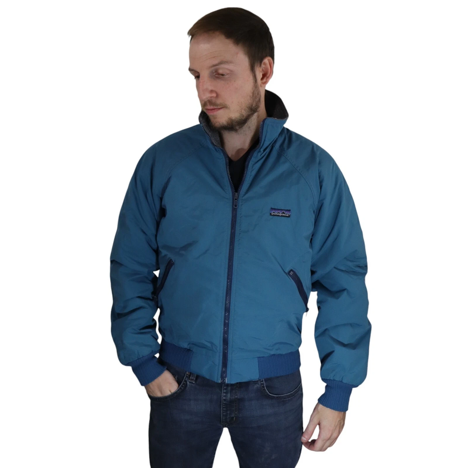 patagonia vtg 90s synchilla fleece shelled coat jacket
