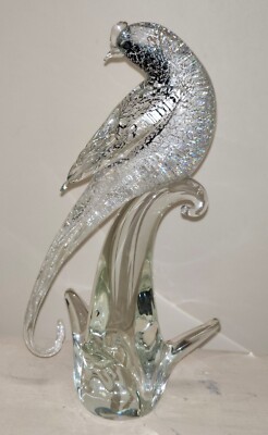Murano Formia Fischer's Whydah Glass Sculpture Exotic Birds of the