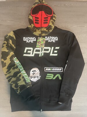 Bape Bmx Mask Full Zip Hoodie Small Black | eBay