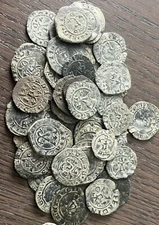 1400s Cuartillo Silver Cob Colonial Spanish Silver Pirate Gold Era Old Spain 1c.