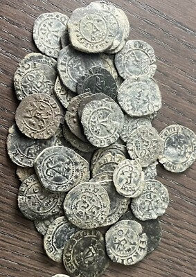 #ad 1400s Cuartillo Silver Cob Colonial Spanish Silver Pirate Gold Era Old Spain 1c. $19.99