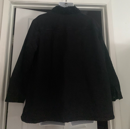 Vecchia giacca navy denim nero effetto invecchiato stile sbiadito sbiadito taglia 2X, 3X nuova con etichette - Foto 4 di 10