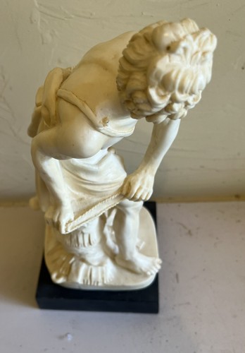 MARBLE CARVED DESIGNER ESTATE MALEELEGANT STATUE - 15” HIGH - Picture 2 of 6
