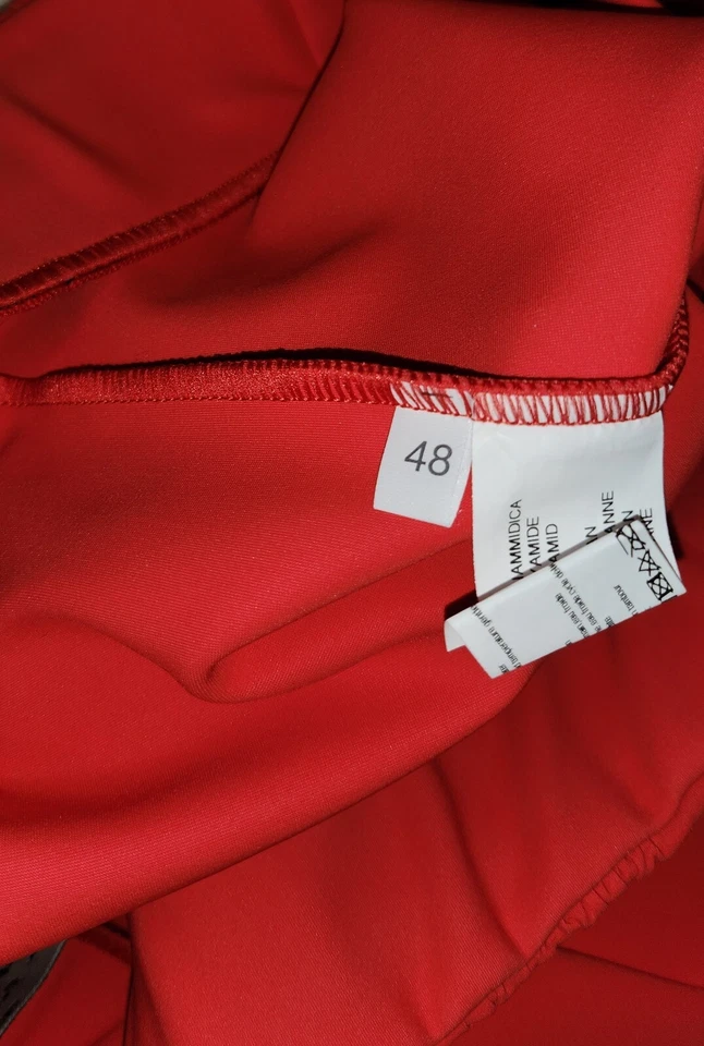 Pantalones Chiara Boni La Petite Robe lápiz labial rojo corte bota 48IT (US 12) Foto 4 de 4