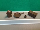 Vintage Marx Johnny West Accessories Coffee Pot & Cup Skillet Strong Box