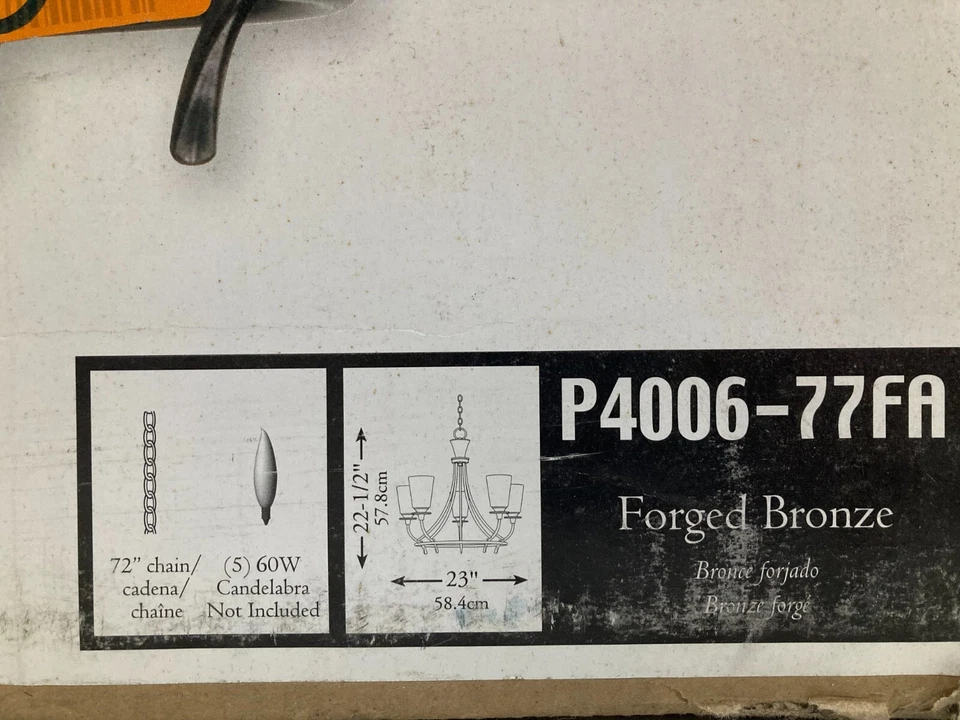 Lámpara de araña Progress Lighting P4006-77 Cantata 5 luces 23" bronce forjado Foto 4 de 4