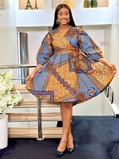 Doyin Flare Dress. Ankara Wax Dress. African Print Dress 100 Cotton