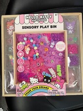 Hello Kitty - Sensory Play Bin with Sand, Rocks Etc in Wooden Box 10" x 10"