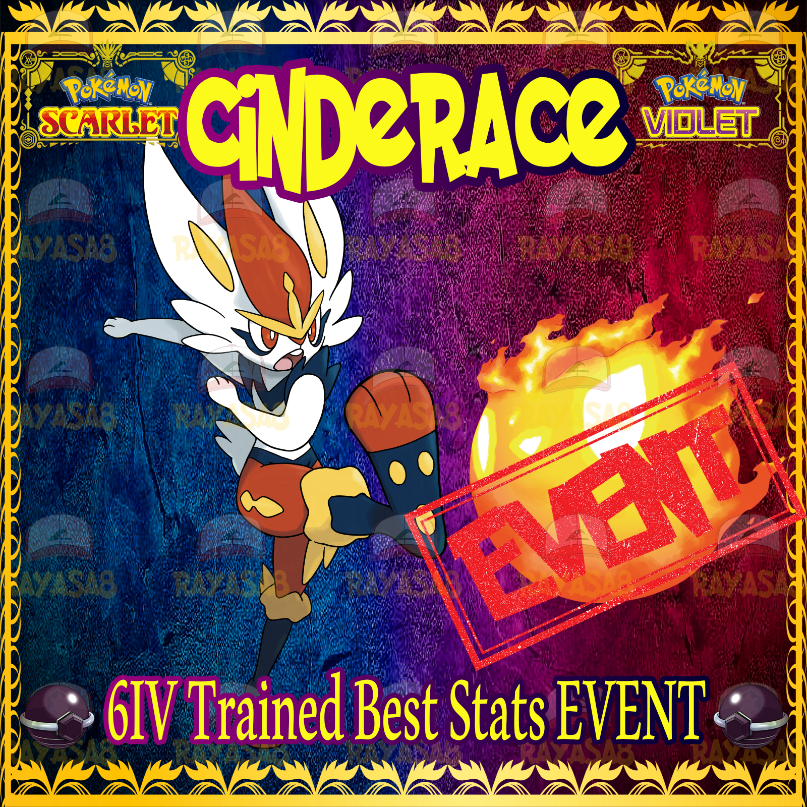 🌟Cinderace Shiny non shiny Best Stats Pokemon Sword and Shield Home🌟