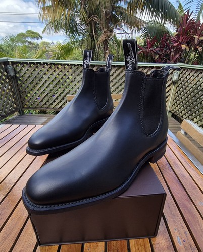 RM Williams Comfort Craftsman 11US 10G Black Mens Leather Boots BRAND NEW!