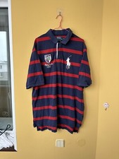 Ralph Lauren Polo Striped Rugby Shirt Blue Red White BIG PONY  Crest size XLT