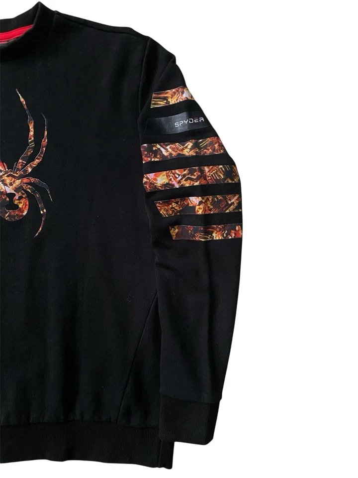 Spyder Mens S Big Logo Spellout Sleeve Crewneck Sweater Black - Image 3 of 4