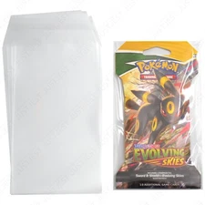 Pokemon Sleeved Booster Pack Protective Sleeves - x10 Self Sealing Clear View