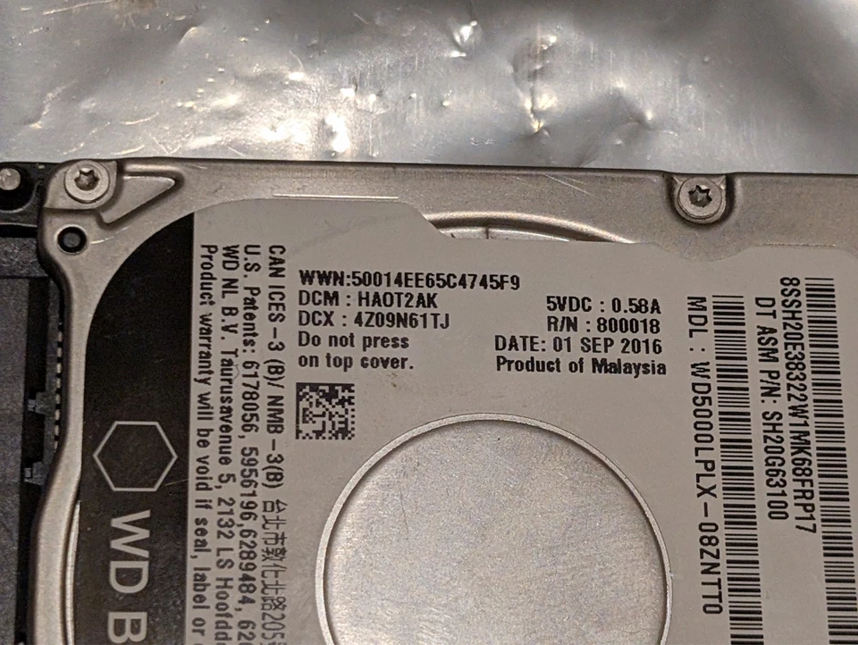 WD Black 500Gb 2.5" HDD WD5000LPLX-08 00FC425 6.0Gbps 7200rpm Hard Drive - Image 3 of 4