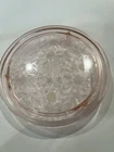 Jeanette Pink Depression Glass Vintage Cake Plate Sunflower 10" Footed 1930s