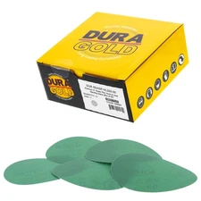 50PK - 220 Grit 5" Green Film - Hook & Loop Sanding Discs DA Sanders