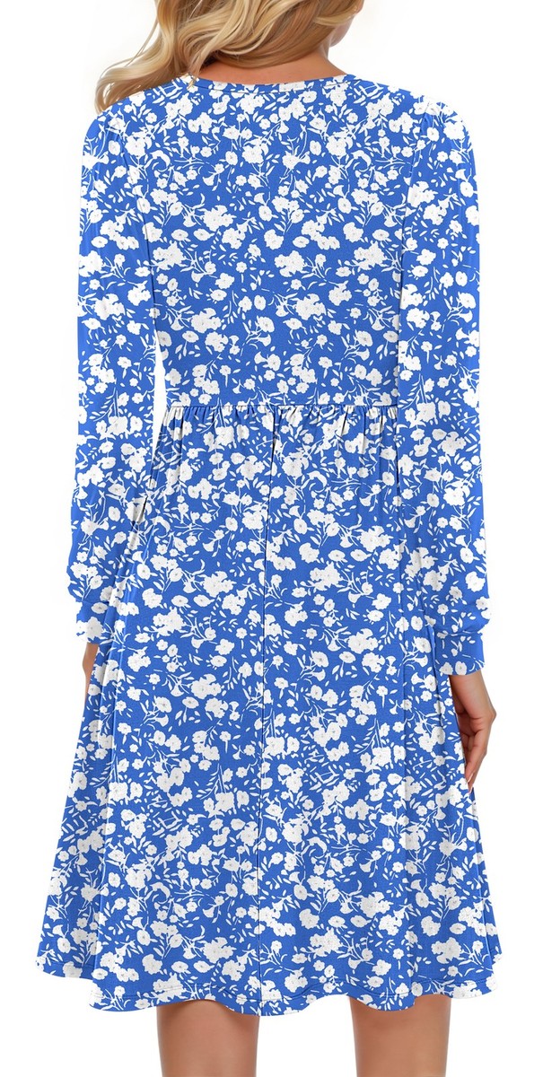 blue dress for baby girl Provence Bloom Long Sleeve Maxi Dress Floral Blue