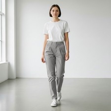 Lee Womens Vintage Riveted Gray Corduroy Jeans Pleated Union Made Size 8 (26x31)