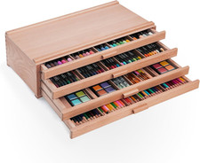 4 Drawer Artist Supply Storage Box, Wooden Pastel Storage Box, Portable Organize
