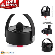 Versatile Flex Straw Cap - Dishwasher Safe & Leakproof for Wide Mouth Bottles