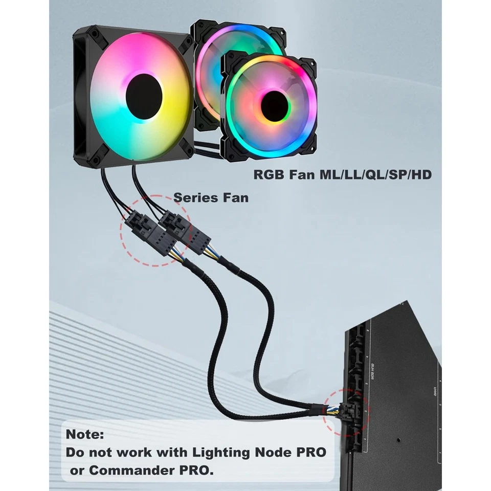 RGB Splitter for  RGB HUB, Lighting Node Core and ICUE  CORE XT 4 Pin Male1440 - Image 4 of 4