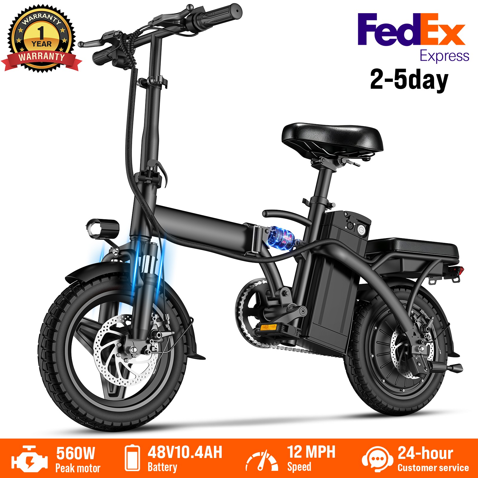 (New) Foldable Electric Bike for Adults And Teens,560W Motor 12-24MPH (226.00 USD)