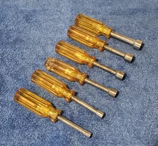 Vintage Oxwall USA Nut Driver 6 Piece Set Hard Plastic Handle