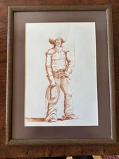 LICHLITER ORIGINAL INK DRAWING   FRAMED 19.5" X 15"