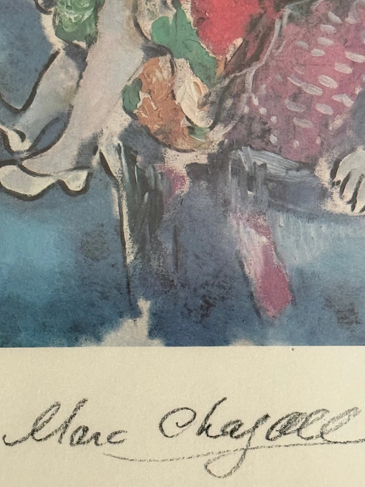 Impresión firmada a mano de Chagall, El sueño, mate Foto 2 de 3