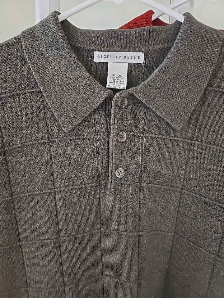 Lote de 3 Suéteres Pullover Geoffrey Beene XL Estampado Suave Cuello Clásico Foto 3 de 4