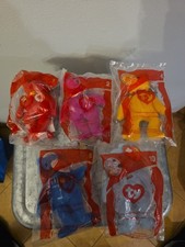 NEW- 7-McDonald's Happy Meal Ty Bears- 2004 25th Anniversary- 1,2,4,5,10