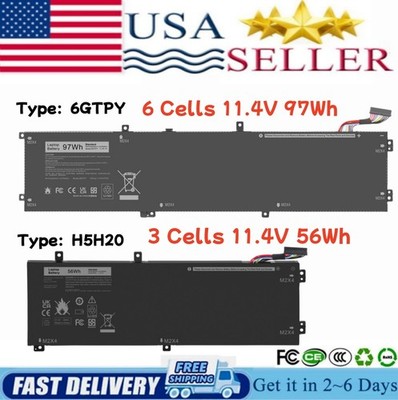  H5H20/6GTPY Battery for Dell XPS 15 9570 9560 9550 7590 Precsion 5530 5520 5510