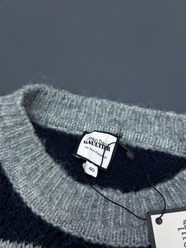 Suéter Jean Paul Gaultier Gris Rayas M Nuevo con Etiquetas Algodón Avantgarde - Imagen 4 de 8