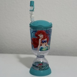 Disney Official Ariel The Little Mermaid Snow Globe Tumbler Straw Cup