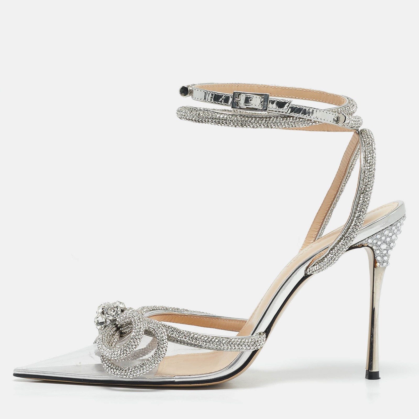 Mach & Mach Crystal Bow Embellished PVC Pumps Size 38.5