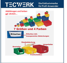 7 Größen - TECWERK  Lagerbox Stapelbox Sichtlagerbox Sichtlagerkasten Schütte