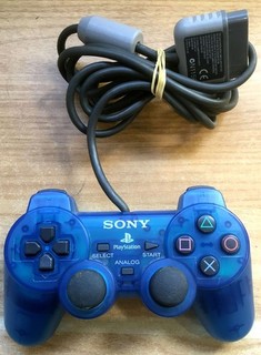 MANETTE OFFICIELLE SONY PS2 DUALSHOCK 2 SCPH 10010 CRYSTAL CLEAR BLUE FONCTIONNE