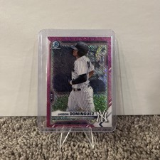 2021 Bowman Jasson Dominguez Fuchsia Shimmer Refractor #BCP-13 /199 (RC)