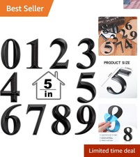 House Number Stickers 3D Self Adhesive 0-9, 5 x 3.15 Inches,Black  Mailbox N...