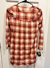 Kids Girls - Cat  Jack Fleece Plaid Nightgown Pajamas Size Large 10/12