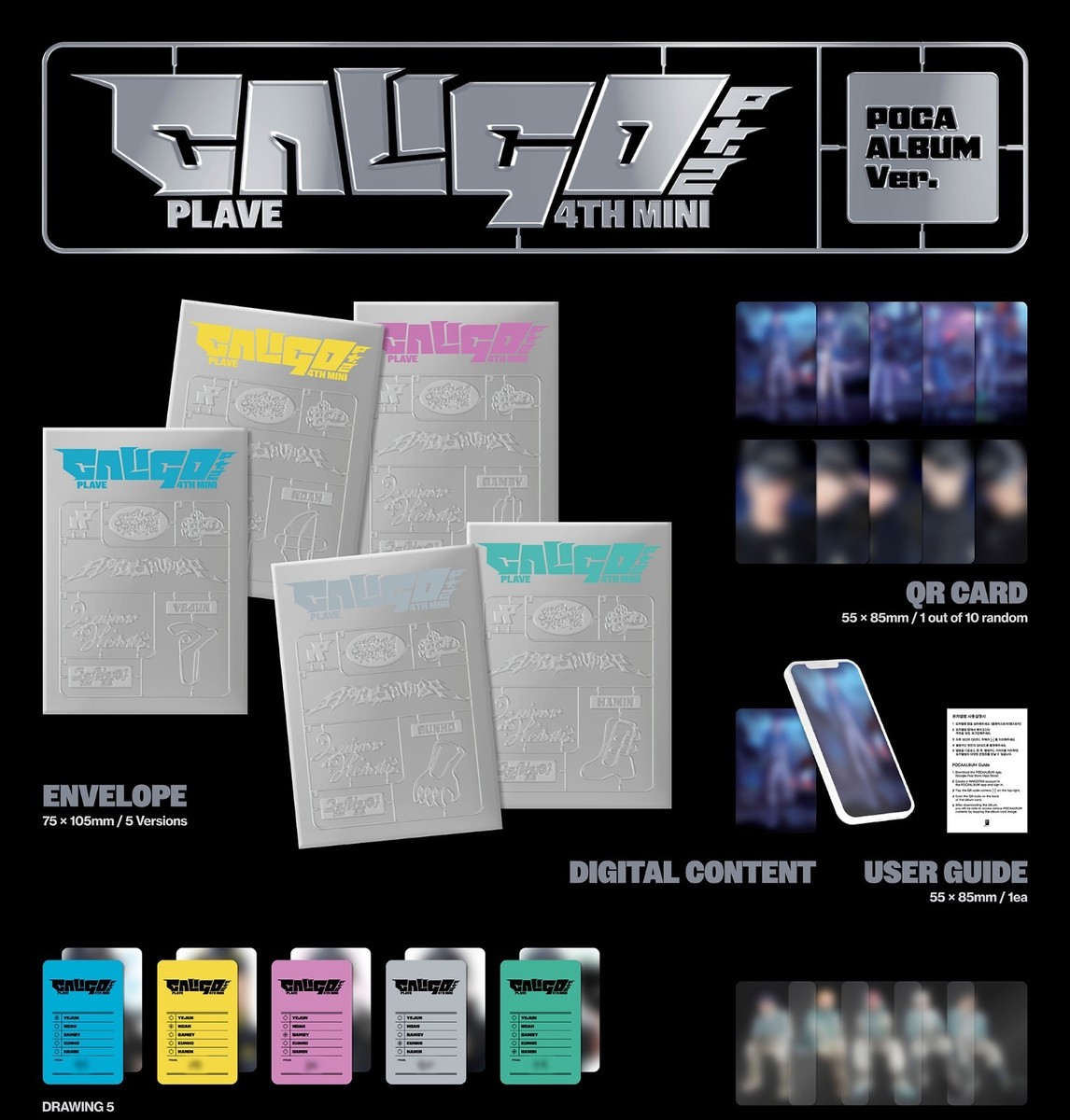K-POP PLAVE 4th Mini Album Caligo Pt.2 POCAALBUM QR Card+3p