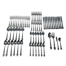 International Stainless Flatware Verona   12 Place Settings + Serving 64 Pieces