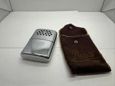 Vintage 1950s Jon-E Hand Warmer Aladdin Stainless Steel Metal Silver Hunting.