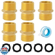 SUNGATOR 5 Pack 3/4" GHT Male x 3/4" NPT Male Garden Hose Adapter