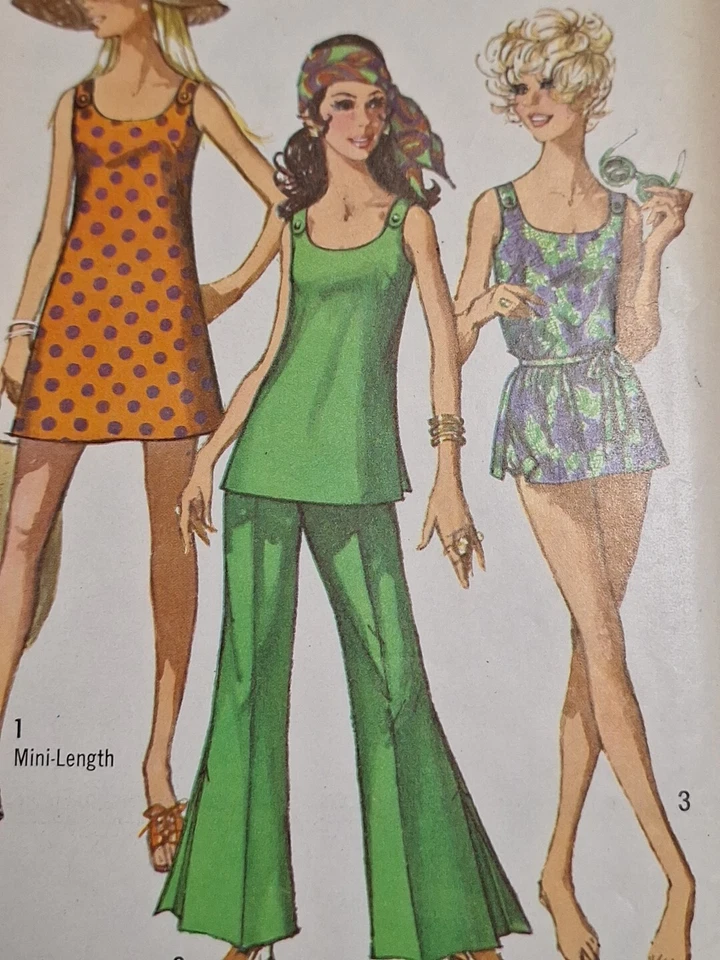 Traje de baño Vestido Túnica Pantalones Campana Parte Inferior 12 MP Simplicity 8246 Patrón de costura Foto 2 de 4