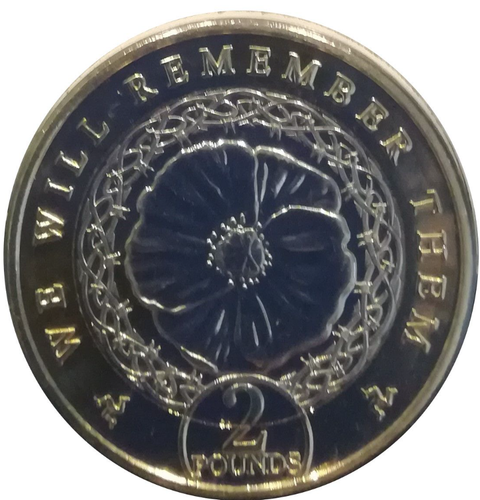 Isle of Man coin £2 Poppy 2021 Rememberance Armistice National Memorial 2 man - Picture 4 of 10