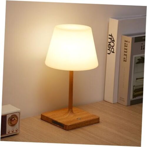 Portables Cordless Table Lamp, Outdoor Battery Operated Desk Lamp Maple