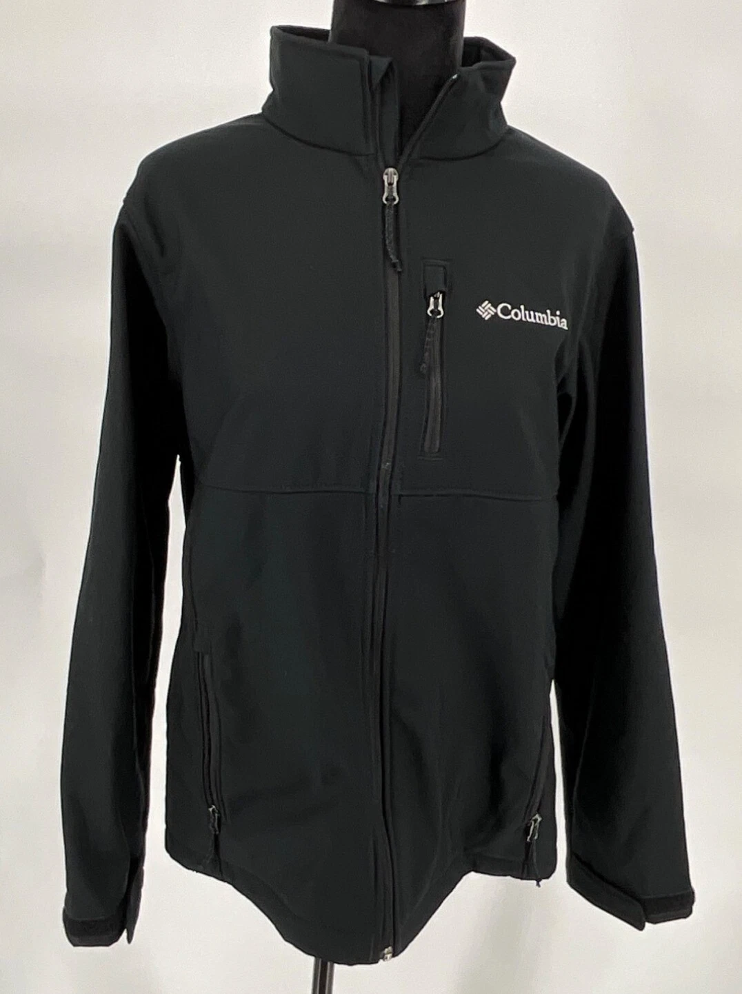 Columbia Men's Black Softshell Jacket M Polyester Water-Resistant