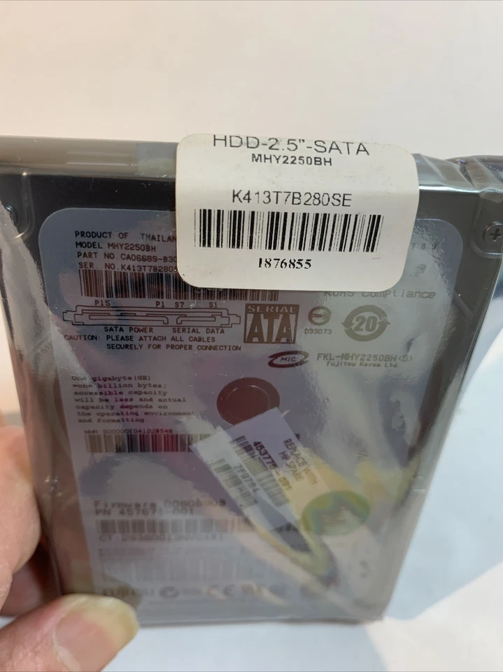 Fujitsu MHY2250 BH 250 GB Sata2.5” Hard Drive P/NCA06889-B30900C1  F/W:0080890B - Image 4 of 4